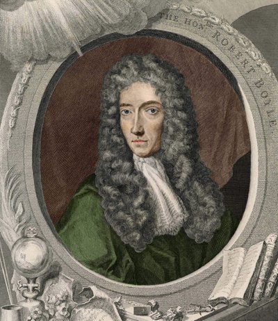 Portret van Robert Boyle (1627 - 1691), Ierse natuurkundige en scheikundige. door Unknown artist