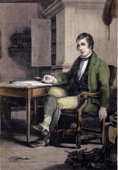 Portret van Robert Burns, Schotse dichter (1759-1796). door Unknown artist