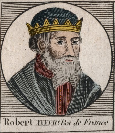 Portret van Robert I (ca. 860-923), koning van West-Francië van 922 tot 923 (gravure uit 