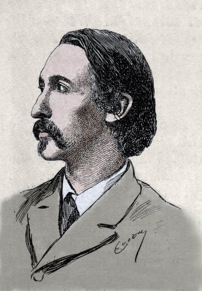 Portret van Robert Louis Stevenson (1850-1894), Britse schrijver door Unknown artist