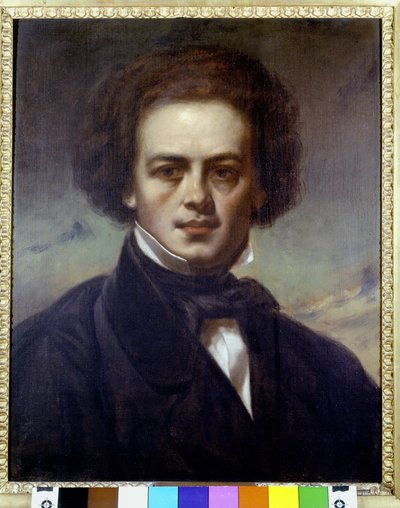 Portret van Robert Schumann, Duitse componist. Anoniem schilderij rond 1840. Museo Teatrale alla Scala door Unknown artist