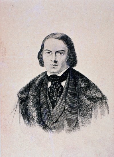 Portret van Robert Schumann (gravure) door Unknown artist
