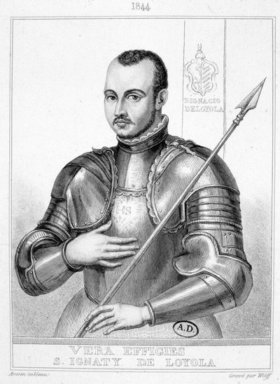 Portret van Sint Ignatius van Loyola, stichter van de Sociëteit van Jezus (1491-1556) door Unknown artist