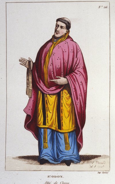 Portret van Sint Odon de Cluny gravure uit 1830 door Unknown artist