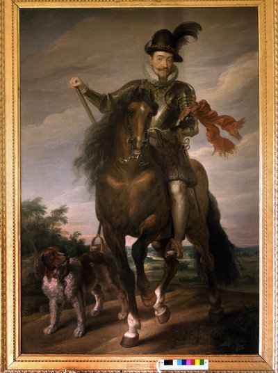 Portret van Sigismond III Vasa (1566 - 1632) te paard. door Unknown artist