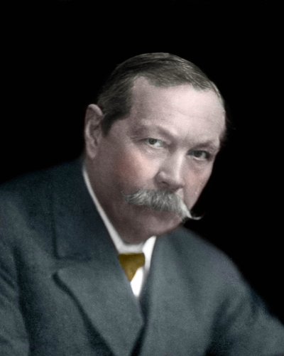 Portret van Sir Arthur Conan Doyle (1859-1930), Engelse romanschrijver door Unknown artist