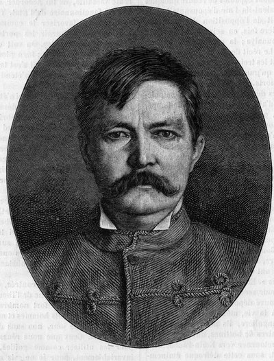 Portret van Sir Henry Morton Stanley, pseudoniem van John Rowlands (1841-1904), Britse ontdekkingsreiziger en journalist. Gravure in 