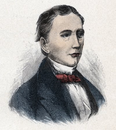 Portret van Sir Isaac Pitman (1813-1897) Engelse uitvinder van stenografie door Unknown artist