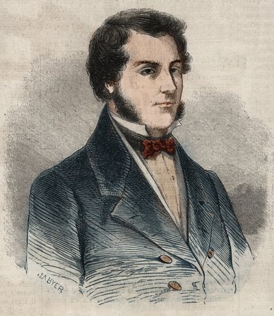 Portret van Sir James Brooke, bekend als de Rajah van Sarawak (1803-1868) Britse avonturier eerste witte rajah van Sarawak. Gravure in 