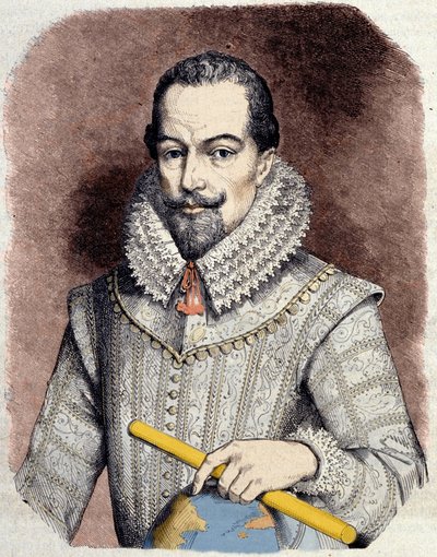 Portret van Sir Walter Raleigh (1552-1618), Engelse hoveling, navigator en schrijver. door Unknown artist