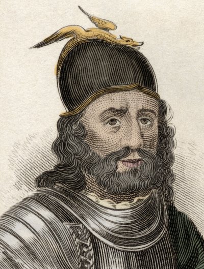 Portret van Sir William Wallace (Braveheart) (ca. 1270-1305), Schotse ridder. Gravure uit de 19e eeuw door Unknown artist