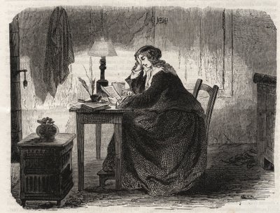 Portret van Sophie Germain (1776-1831) Franse wiskundige (Portret van Marie-Sophie Germain Franse wiskundige, natuurkundige en filosoof) - gravure 1860 door Unknown artist