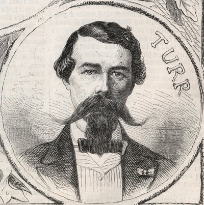 Portret van Stefan Istvan Turr (1824-1908), Hongaarse generaal - Gravure in 