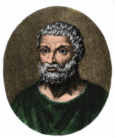 Portret van Thales van Milete (in gr. Thales) ca. -625 - ca. -546 door Unknown artist