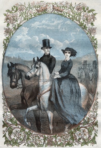 Portret van Hun Koninklijke Hoogheden Prinses Victoria (1840-1901) (dochter van Koningin Victoria) en Kroonprins Frederik Willem van Pruisen (1831-1888). Gravure uit 1858. door Unknown artist