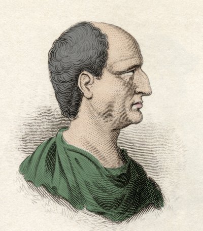 Portret van Themistocles, staatsman en Atheense generaal (525-460 v.Chr.). Gravure uit de 19e eeuw door Unknown artist