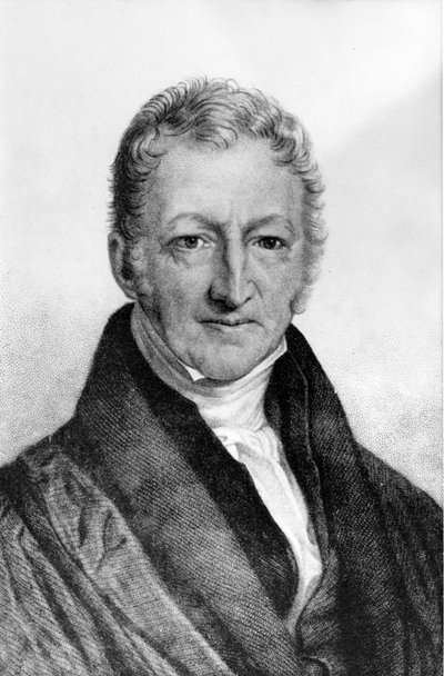 Portret van Thomas Robert Malthus (1766 - 1834), Britse econoom. door Unknown artist