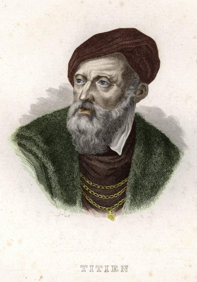 Portret van Tiziano Vecellio (De Titiaan) (1490 - 1576) door Unknown artist