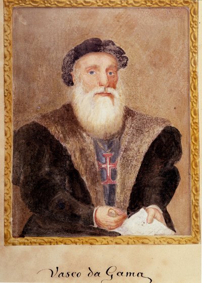 Portret van Vasco de Gama - in "The Life of Prince Henri of Portugal surnamed the Navigator" door Richard Henri Major door Unknown artist