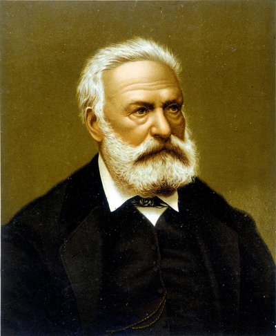 Portret van Victor Hugo - chromolithografie door Unknown artist