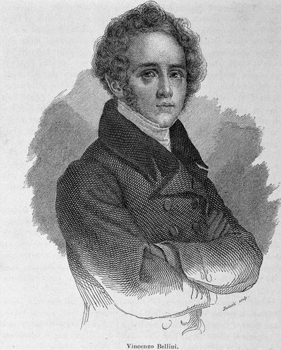 Portret van Vincenzo Bellini (1801 - 1835), Italiaanse componist door Unknown artist