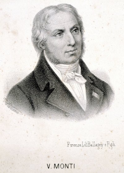 Portret van Vincenzo Monti (1754 - 1828), Italiaanse dichter, gravure 19e eeuw door Unknown artist