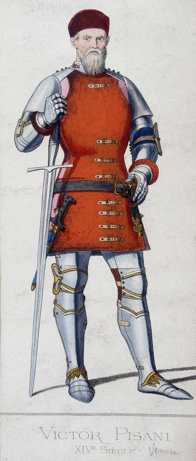 Portret van Vittore Pisani. Venetiaanse admiraal (1324 - 1380). door Unknown artist