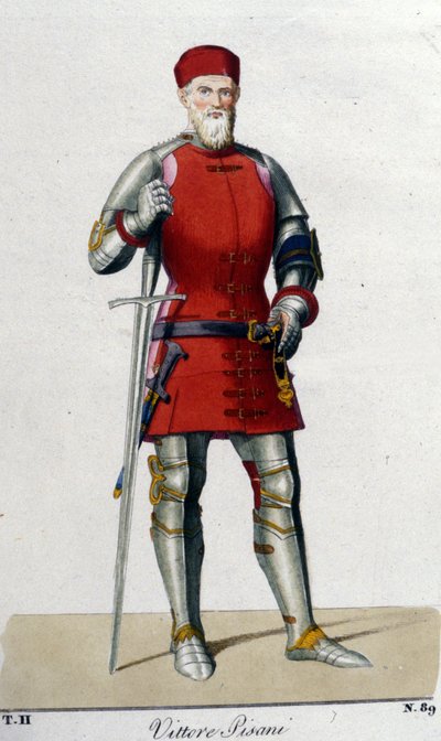Portret van Vittore Pisani. Venetiaanse admiraal (1324 - 1380). door Unknown artist