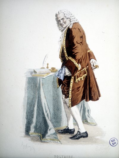 Portret van Voltaire - gravure door Unknown artist