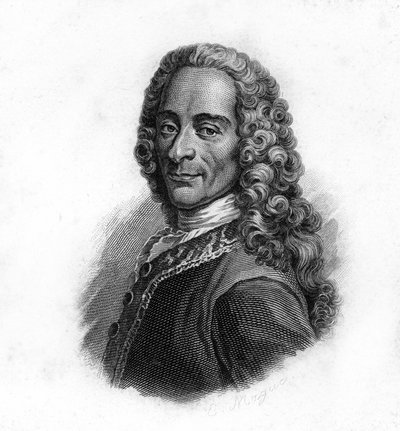 Portret van Voltaire, gravure uit de 19e eeuw door Unknown artist