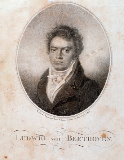 Portret van Duitse componist Ludwig van Beethoven (1770-1827) door Unknown artist