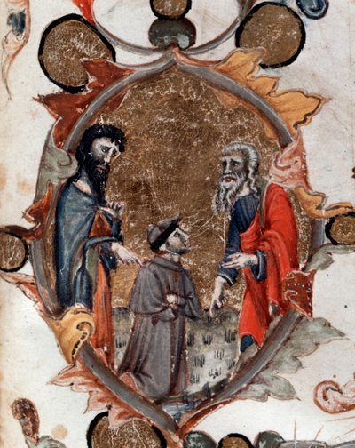 Portret van de Italiaanse dichter Dante Alighieri met Virgil en Charon, in de Goddelijke Komedie door Unknown artist