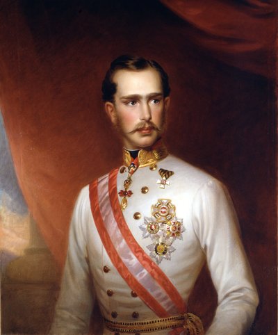 Portret van de keizer van Oostenrijk Frans Jozef I (1830 - 1916). Anoniem schilderij. Risorgimento Museum, Milaan. door Unknown artist