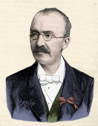 Portret van de Duitse archeoloog Heinrich (Henri) Schliemann (1822-1890) door Unknown artist