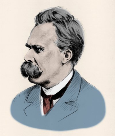 Portret van de Duitse filosoof Friedrich Nietzsche (1844-1900). door Unknown artist