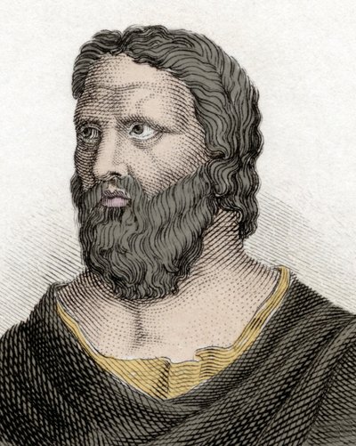 Portret van de Griekse filosoof Heraclitus van Efeze (576-480 v.Chr.) (gravure) door Unknown artist