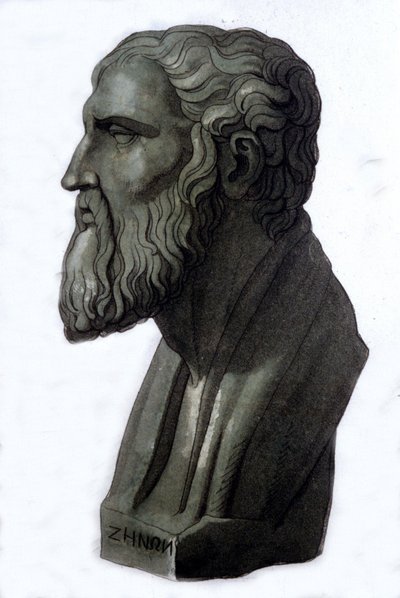 Portret van de Griekse filosoof Zenon van Elea (495 v.Chr. - 430 v.Chr.). door Unknown artist