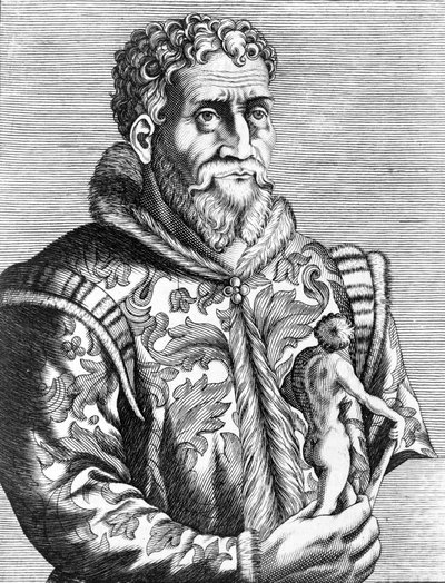 Portret van de Italiaanse schilder Michelangelo Buonarroti bekend als Michelangelo (Michelangelo of Michel Ange) door Unknown artist