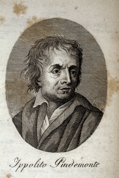 Portret van de Italiaanse dichter Ippolito Pindemonte (1753-1828), vriend van de dichter en Italiaanse toneelschrijver Ugo Foscolo (1778-1827). Gravure uit de 19e eeuw door Unknown artist