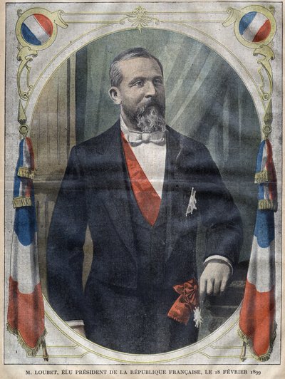 Portret van de president van de Franse Republiek Emile Loubet (1838-1929) - Gravure in 