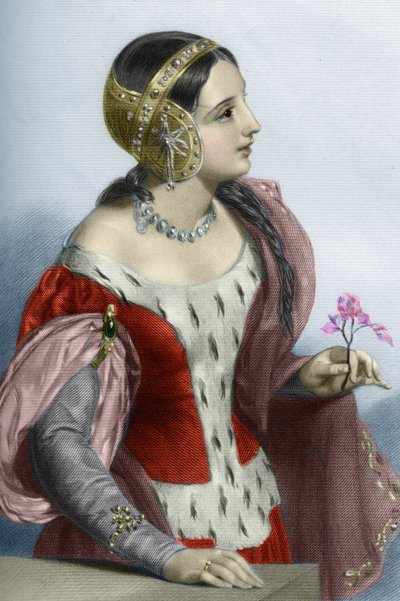 Portret van de Koningin van Engeland Isabelle van Frankrijk (Isabella van Frankrijk) (1295-1358), Koningin-gemalin van Koning Edward I). 19e eeuw door Unknown artist