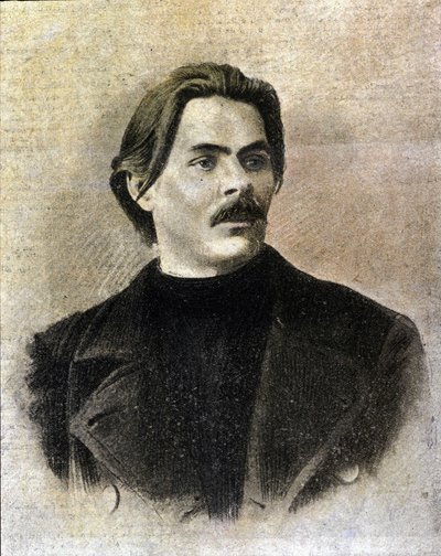 Portret van de Russische schrijver Maxim Gorki (1868 - 1936) door Unknown artist