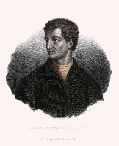 Portret van de filosoof, Italiaanse humanistische architect Leon Battista Alberti (1406-1472). door Unknown artist