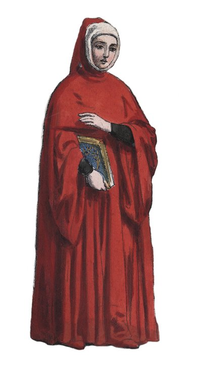 Portret van de dichter Francesco Petrarca (1304-1374) - gravure uit 