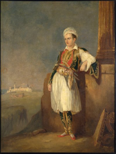 Portret van de dichter Lord George Noel Byron door Unknown artist