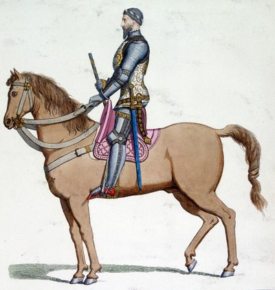 Portret te paard van Bernabo Visconti (1319-1385), Heer van Milaan. door Unknown artist