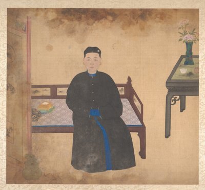 Portretten van leden van een familie, midden 19e eeuw (album van negentien bladen; inkt en kleur op zijde) door Unknown Artist