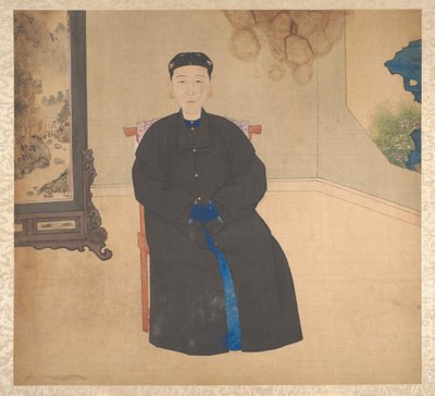 Portretten van leden van een familie, midden 19e eeuw (album van negentien bladen; inkt en kleur op zijde) door Unknown Artist