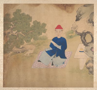 Portretten van leden van een familie, midden 19e eeuw (album van negentien bladen; inkt en kleur op zijde) door Unknown Artist