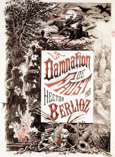 Poster van La Damnation de Faust door Hector Berlioz. sd. eind 19e eeuw door Unknown artist
